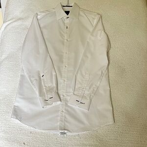 Daniel Hechter Paris White Textured Dress Shirt Men’s M – Modern Fit neck 15.5